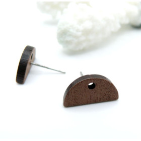 Boucles d’Oreilles Demi-Cercle avec Trou 16 x 8 mm – Bois Naturel – Sans Embouts