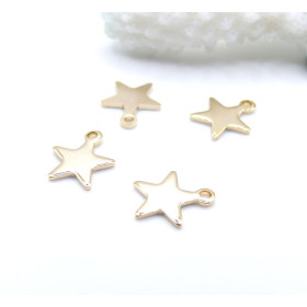 Pendentifs Charms Étoile 11,5 mm – Acier Inox 304 Doré à l'Or Fin 18K