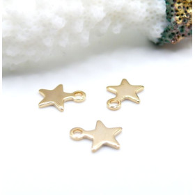 Pendentifs Charms Étoile 9 mm – Acier Inox 304 Doré à l'Or Fin 24K