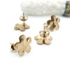 Boucles d'oreille puce Fleur Martelée 12mm trou d'attache – Acier Inoxydable 304 Doré