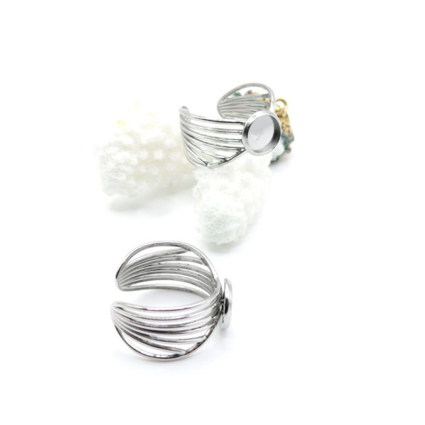Support de Bague Forme Nœud 8 mm – Acier Inox 304 – Argenté