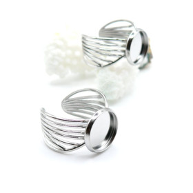 Support de Bague Forme Nœud 12 mm – Acier Inox 304 – Argenté