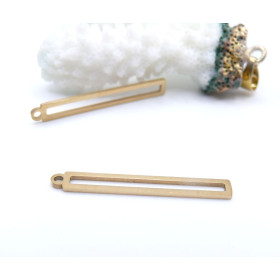 Pendentifs Rectangle 32 mm – Acier Inox 304 Doré à l'Or Fin 18K