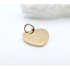 Pendentif Coeur " LOVE YOU" avec Anneau d’Attache 13 mm – Acier Inoxydable 304 Doré