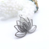 Pendentifs Fleur de Lotus 25mm – Acier Inox 304 – Argenté