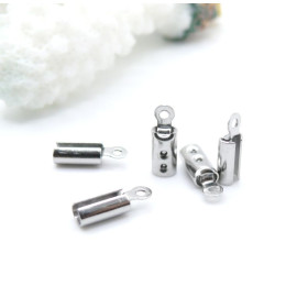 Embouts pour Cordon 10x3mm – Acier Inoxydable 316 Argenté