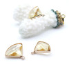Pendentifs Forme Éventail 19 mm en Verre Facetté JAUNE– Laiton – Finition Doré