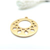 Pendentif Graphique dans cercle 20mm – Acier Inoxydable  Doré