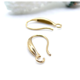 Boucles d'Oreilles Crochets 18 mm – Acier Inox 304 Doré à l'Or Fin 18K – Placage PVD IONIQUE (IP) – 1 Paire