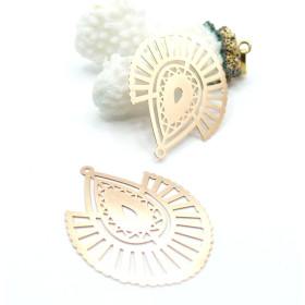 Estampes Pendentifs Filigrane Goutte Géométrique 40 x 30 mm – Métal Doré