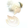 Estampes Pendentifs Filigrane Goutte Géométrique 40 x 30 mm – Métal Doré