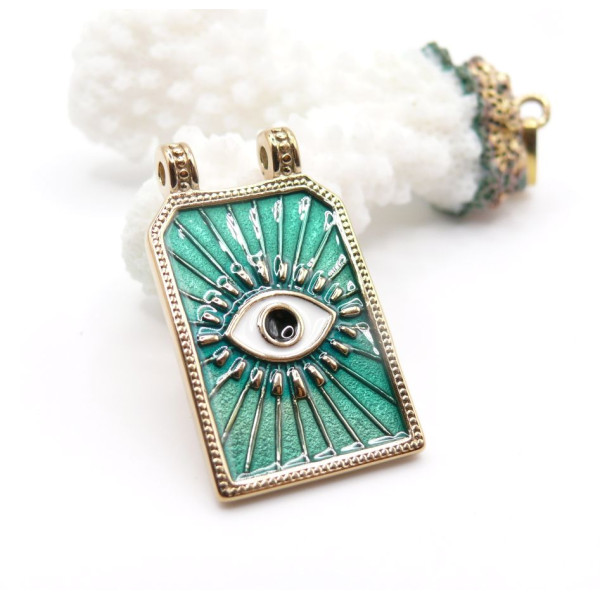 Pendentif Amulette, Chance 21mm, Acier Inoxydable 304 Doré à l'or fin 14K PVD