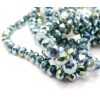 Perles Rondelles Verre Facettées  6 par 4 mm – Couleur Bleu Vert Irisé