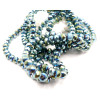 Perles Rondelles Verre Facettées  6 par 4 mm – Couleur Bleu Vert Irisé