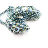 Perles Rondelles Verre Facettées  6 par 4 mm – Couleur Bleu Vert Irisé