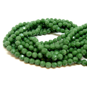 Perles à Facettes Rondes 8mm – Verre Vert Forêt