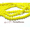 Perles rondes à facettes en verre 8mm Jaune