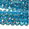 Rondelles Verre Facetté 6x8mm –  Bleu Irisé