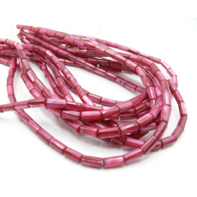 Perles Colonne 8 × 4 mm en Nacre – Rose Fuchsia