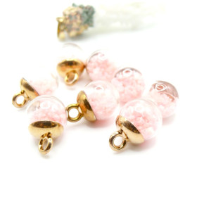 Pendentifs Globes Bulles en Verre Rose Fuchsia Lumineux Reine du Disco