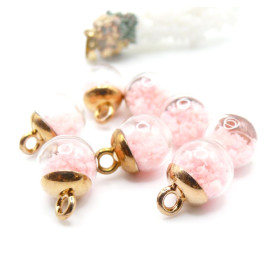 Pendentifs Globes Bulles en Verre Rose Fuchsia Lumineux Reine du Disco