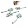 Pendentifs métal Biface Grande Feuille Vert Pastel