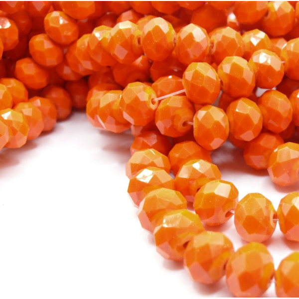 Perles Rondelles en Verre Facetté 10 × 8 mm – Orange