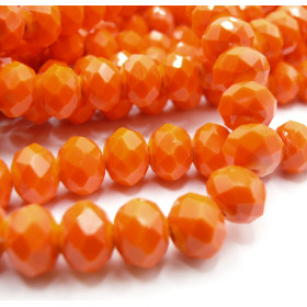 Perles Rondelles en Verre Facetté 10 × 8 mm – Orange