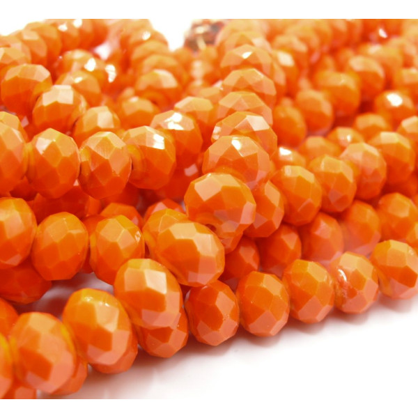 Perles Rondelles en Verre Facetté 10 × 8 mm – Orange