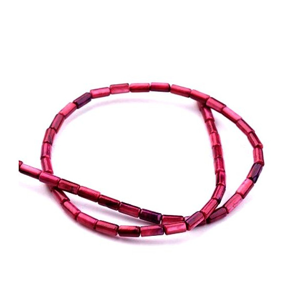 Perles Colonne 8x4mm Nacre Bordeaux Vin