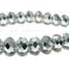 Perles facettées rondelles 8x10mm – Verre Argenté