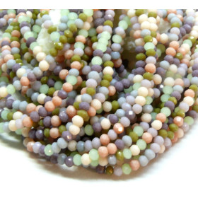 Perles Rondelles Verre Facettée 3x2mm – Multicolores Pastel 005B02
