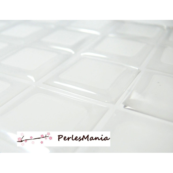 Cabochons Carré 12mm Autocollant Époxy Transparent – DIY