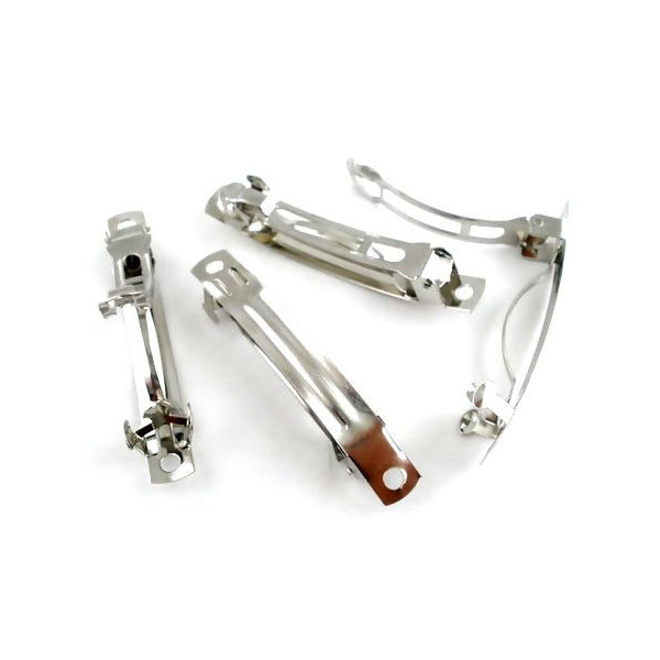 Supports de Barrette Clips 51 x 6mm – Laiton Argent Platine