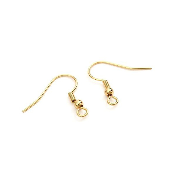 Crochets Boucles d'Oreille 19mm – Acier Inoxydable 316 Doré à l'Or Fin 18K IP IONIQUE
