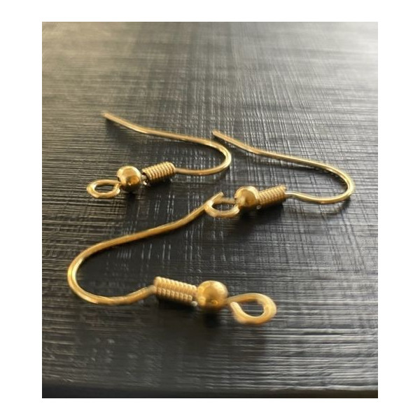 Crochets Boucles d'Oreille 19mm – Acier Inoxydable 316 Doré à l'Or Fin 18K IP IONIQUE