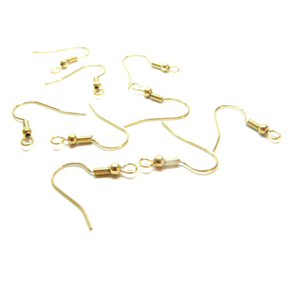 Crochets Boucles d'Oreille 19mm – Acier Inoxydable 316 Doré à l'Or Fin 18K IP IONIQUE