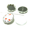 Supports de Boutons à Coudre 25mm Couronne et 4 cabochons – Laiton Finition Argent Platine