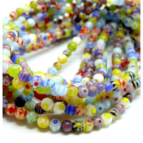 Perles Rondes 6mm – Verre Millefiori Multicolores