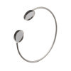 Support de Bracelet Jonc Double Cabochon 14 mm – Acier Inox 304 Argenté