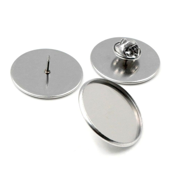 Supports de Broche Pins 25mm – Laiton Argent Platine Rhodié
