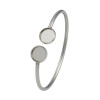 Support de Bracelet Jonc Double Cabochon 8 mm – Acier Inox 304 Argenté