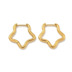 Créoles Forme Étoile 23 mm – Épaisseur 2,5 mm – Acier Inox 304 Doré