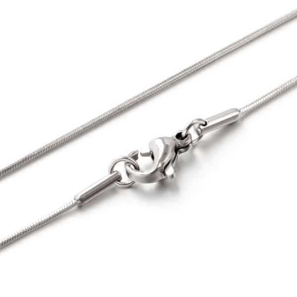 Colliers 45 cm Maille serpent 0.9mm – Acier Inoxydable 304 Argenté