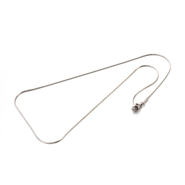 Colliers 45 cm Maille serpent 0.9mm – Acier Inoxydable 304 Argenté