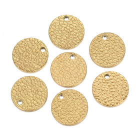 Pendentifs Cercle 10 mm – Acier Inox 304 Doré – Placage IONIQUE (IP)