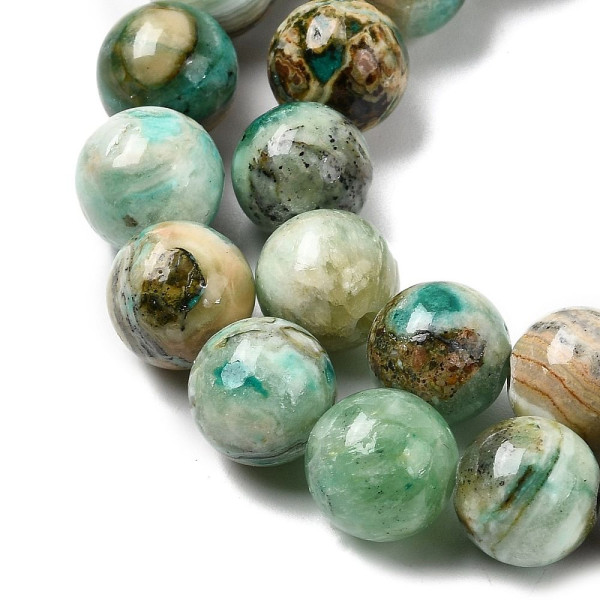 Perles Rondes 8 mm en Jaspe Vert – Pierre Naturelle