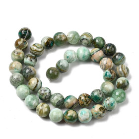 Perles Rondes 6 mm en Jaspe Vert – Pierre Naturelle