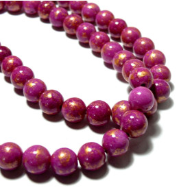 Perles Jade Mashan Rose Orchidée mordoré 4mm