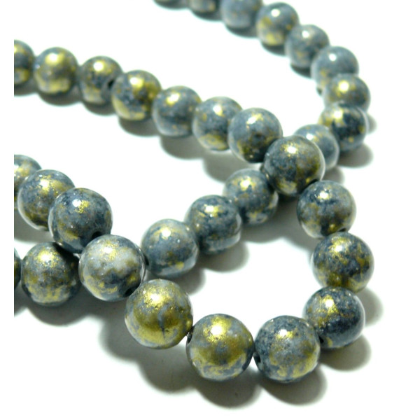 Perles Jade Mashan Rondes 6mm – Gris mordoré